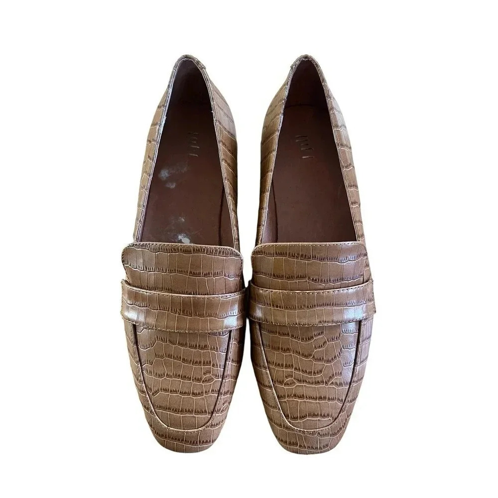 J.Jill Women's Brown Cognac Croc Adelaide Loafers Size 8.5